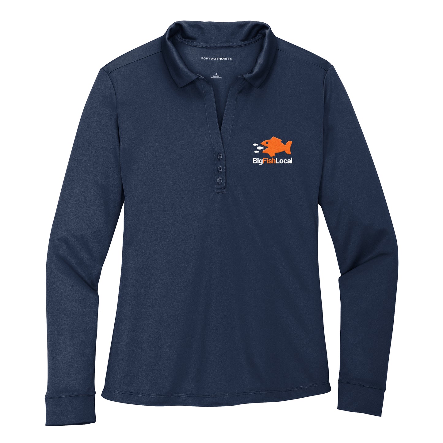 Big Fish Local Port Authority ® Women's Silk Touch™ Performance Embroidered Long Sleeve Polo