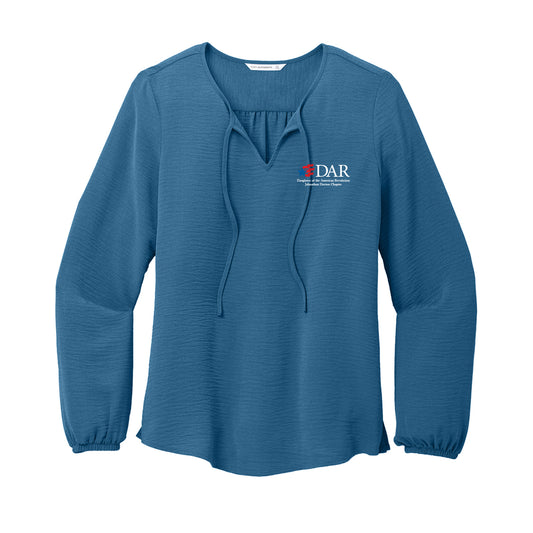 DAR - Women's Textured Crepe Embroidered Blouse