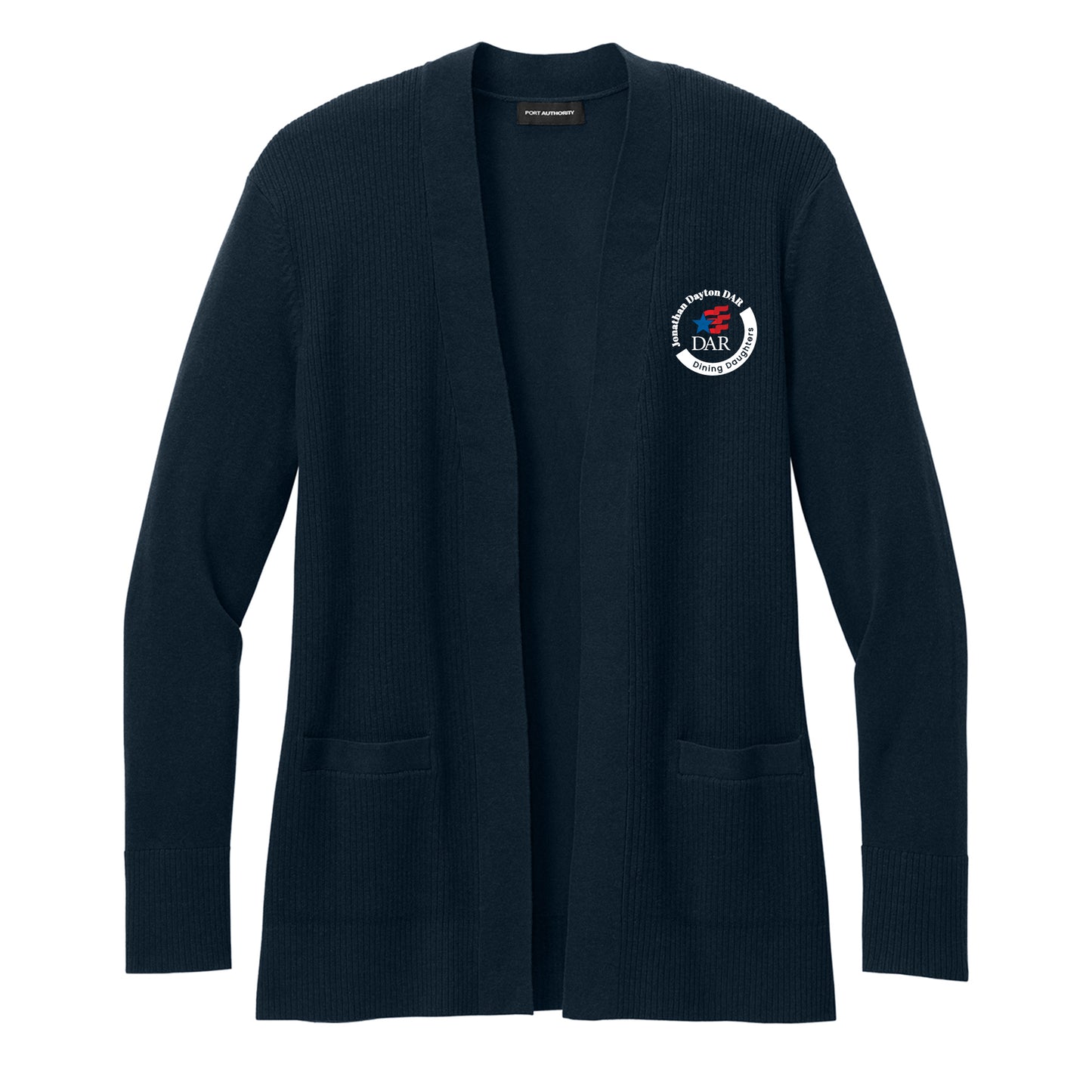 DAR - Women’s Easy Care Open-Front Embroidered Cardigan Sweater